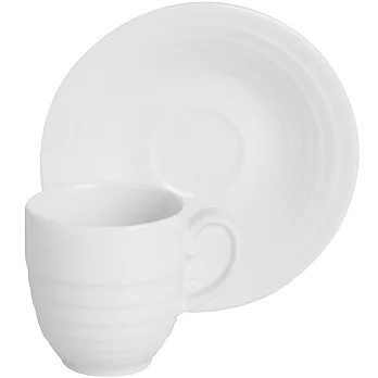 《EXCELSA》Ring瓷製咖啡杯碟組(白80ml)