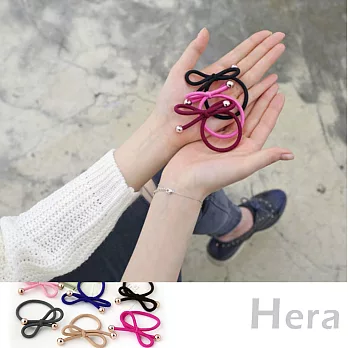 【Hera】赫拉 高彈力純色可拆式蝴蝶結球球髮繩/髮圈-五入組(不挑色)