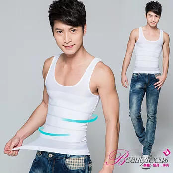 BeautyFocus都會型男280D涼感雕塑背心24108白色-L