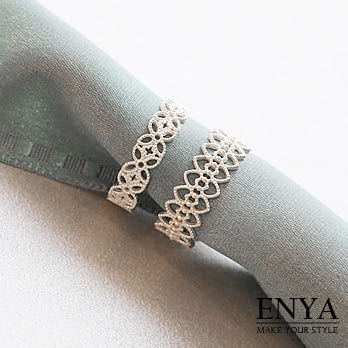 Enya★925銀 心願花語造型鏤空戒指愛心款