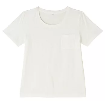 [MUJI無印良品]女有機棉節紗圓領T恤S白色