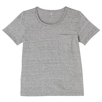 [MUJI無印良品]女有機棉節紗圓領T恤S灰銀