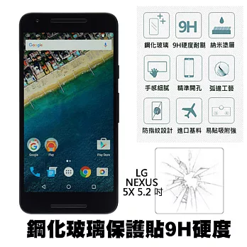 【Q&K】LG NEXUS 5X 5吋鋼化玻璃保護貼(前貼) 9H硬度 0.3mm 疏水疏油 高清抗指紋