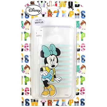 【Disney】HTC One M9+ /M9 Plus 橫條系列 彩繪透明保護軟套俏米妮