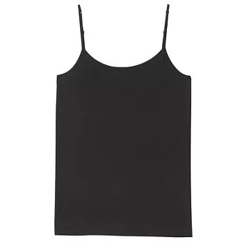 [MUJI無印良品]女有機棉混彈性無側縫細肩帶M黑色