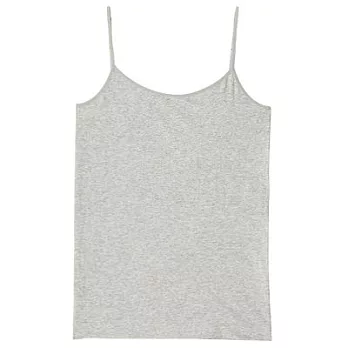 [MUJI無印良品]女有機棉混彈性無側縫細肩帶M灰色