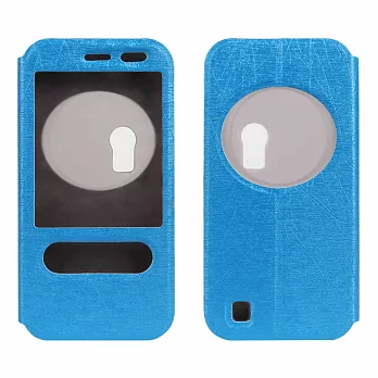 【BIEN】ASUS Zenfone Zoom 蠶絲紋來電顯示可立皮套(藍)