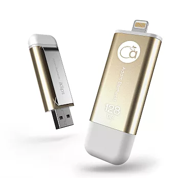 ADAM iKlips 蘋果iOS USB3.1 極速雙向隨身碟 128GB金