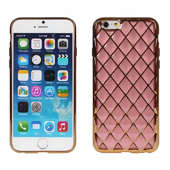 【BIEN】iPhone 6/6s 立體菱格紋電鍍軟質手機殼(粉紅)