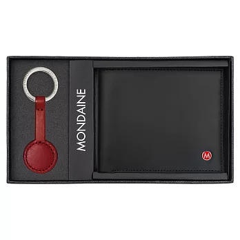 MONDAINE 瑞士國鐵八卡牛皮短夾鑰匙圈禮盒