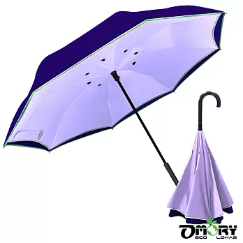 【OMORY】抗UV雙層反向傘/反摺傘(多色)-深紫