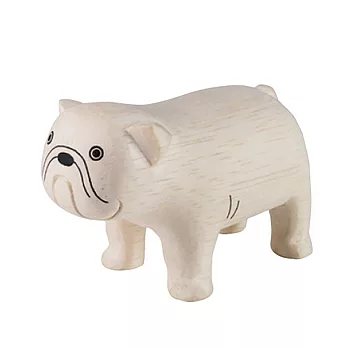 日本T-LAB純色實木小動物擺飾-法國鬥牛犬