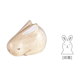 日本T-Lab純色實木十二生肖小印章 - 兔子