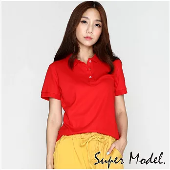 【名模衣櫃】素色經典款POLO衫(M-XL適穿)FREE紅色