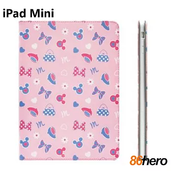 86Hero iPad Mini 1/2/3 迪士尼 經典人物 皮革側翻皮套-米妮米妮