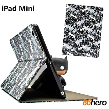 86Hero iPad Mini 1/2/3 英雄系列 皮革側翻皮套-蝙蝠俠蝙蝠俠