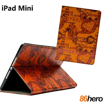 86Hero iPad Mini 1/2/3 英雄系列 皮革側翻皮套-超人超人