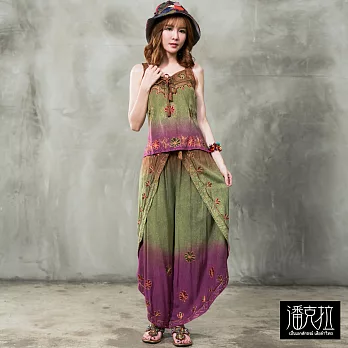 【潘克拉】手染可調塑身套裝(2色)-F　FREE紅