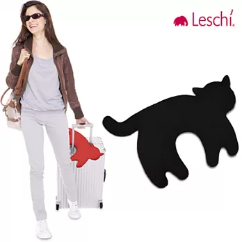 德國萊思綺 Leschi 旅行枕頭/辦公室、教室午休枕頭- 貓造型 (黑色)