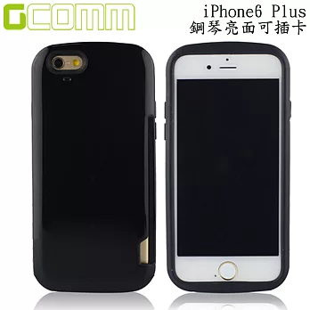 GCOMM iPhone 6S/6 Plus 5.5吋 鋼琴亮面可內插卡保護殼紳士亮黑