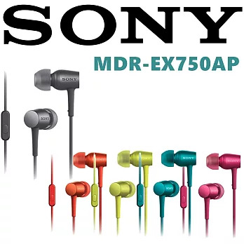 SONY MDR-EX750AP 支援 Hi-Res 獨特聲學設計耳道式耳機 附線控可通話 5色石墨黑