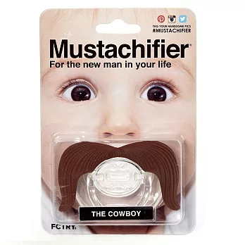 [美國Mustachifier] 安全無毒鬍子嬰兒奶嘴-牛仔鬍