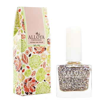 【英國ALLOYA愛若雅】無毒水性指甲油 可撕可剝持久孕婦兒童可用 膚色金粉112（不規則形）