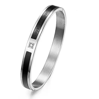 AmaZing 無盡的愛-時尚簡約鈦鋼水鑽情侶手環 (2色任選)黑色