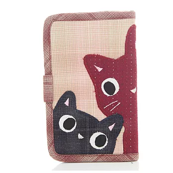 親子貓手機袋材料包【620032-1】粉色點點