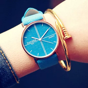 Watch-123 青年萬能-復古時尚中性簡約個性手錶 (5色任選)藍色