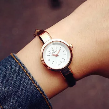 Watch-123 王牌女神-時尚小錶盤氣質細帶圓形手錶 (4色任選)褐色