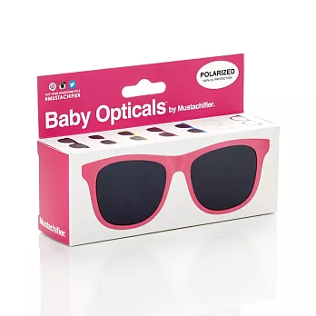 [美國Mustachifier]抗UV時尚嬰兒太陽眼鏡(附固定繩)(0-2歲)俏麗桃