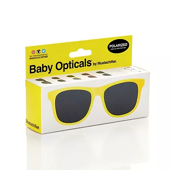 [美國Mustachifier]抗UV時尚嬰兒太陽眼鏡(附固定繩)(0-2歲)鮮豔黃