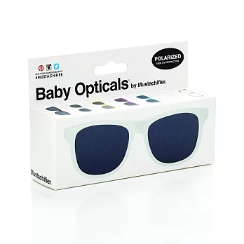 [美國Mustachifier]抗UV時尚嬰兒太陽眼鏡(附固定繩)(0-2歲)極簡白