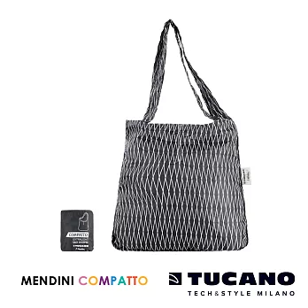 TUCANO X MENDINI 設計師系列超輕量折疊收納輕鬆購物袋黑