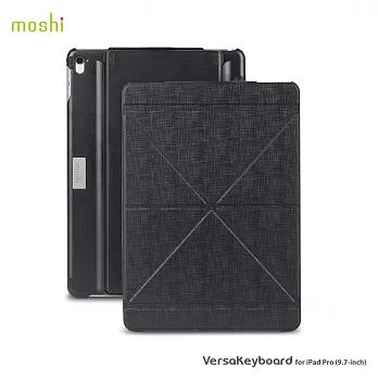 Moshi VersaKeyboard for iPad Pro (9.7＂) 多角度藍牙鍵盤保護套鈦黑