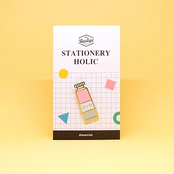 Dimanche 文具控徽章-文房具-水彩 (粉)