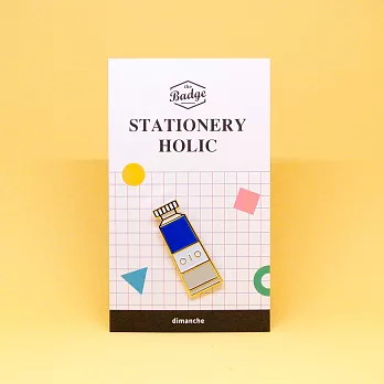 Dimanche 文具控徽章-文房具-水彩 (藍)