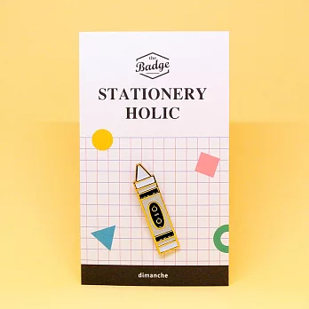 Dimanche 文具控徽章-文房具-蠟筆 (白)