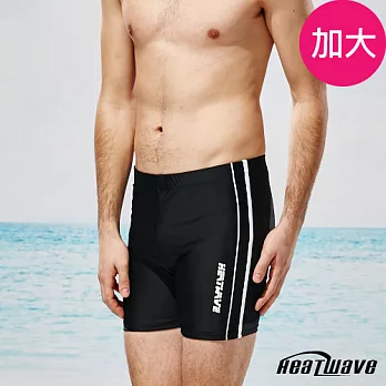 Heatwave熱浪 男泳褲 加大五分褲-海洋線326黑色-2XL