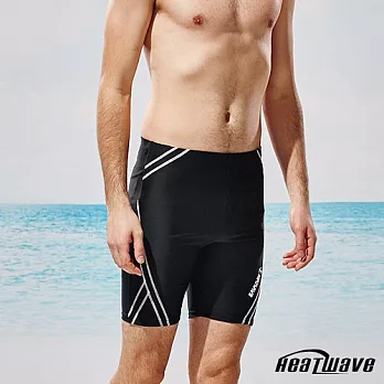 Heatwave熱浪 男泳褲 七分馬褲-巴柏格329黑色-M