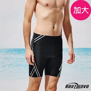 Heatwave熱浪 加大男泳褲 七分馬褲-巴柏格329黑色-2XL