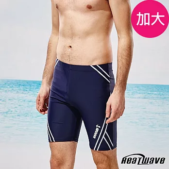 Heatwave熱浪 加大男泳褲 七分馬褲-巴柏格329藍色-2XL