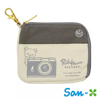 【日本進口正版】SAN-X 拉拉熊 票夾/零錢包/卡片包 (相機)