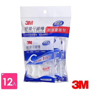 3M 細滑牙線棒量販包148支x12包(附贈隨身盒)　　