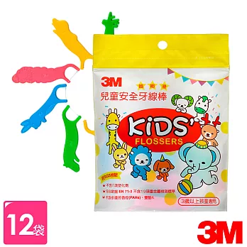 3M 兒童安全動物造型牙線棒*12袋(38支/袋)
