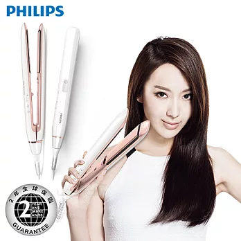 【2016春夏新品】飛利浦PHILIPS 直捲兩用溫控負離子電棒整髮器HP8372(玫瑰金)(國際電壓)