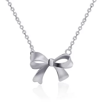 AmaZing 領巾造型蝴蝶結玫瑰金鎖骨短鍊 (2色可選) 銀白色