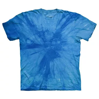 【摩達客】美國進口The Mountain純棉 放射藍 環保藝術波紋底紮染T恤SAdult成人