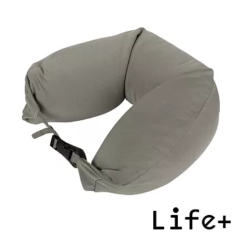 【Life Plus】輕時尚U型護頸靠枕.旅行枕 (淺灰素面)